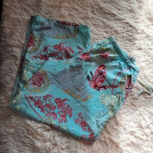 Floral Butterfly Print Pajama Pants